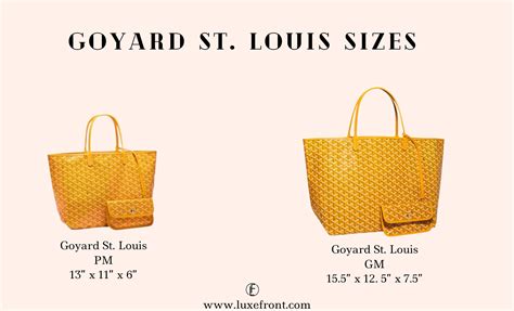 how much is goyard st louis pm|goyard tote bag size comparison.